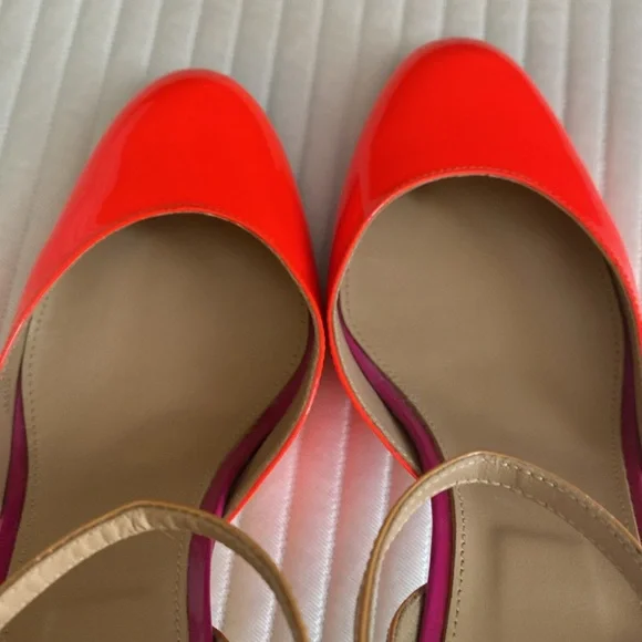J. Crew Coraline Patent Leather Colorblock Ankle Strap Pumps Heels. Size 10. - Picture 13 of 13